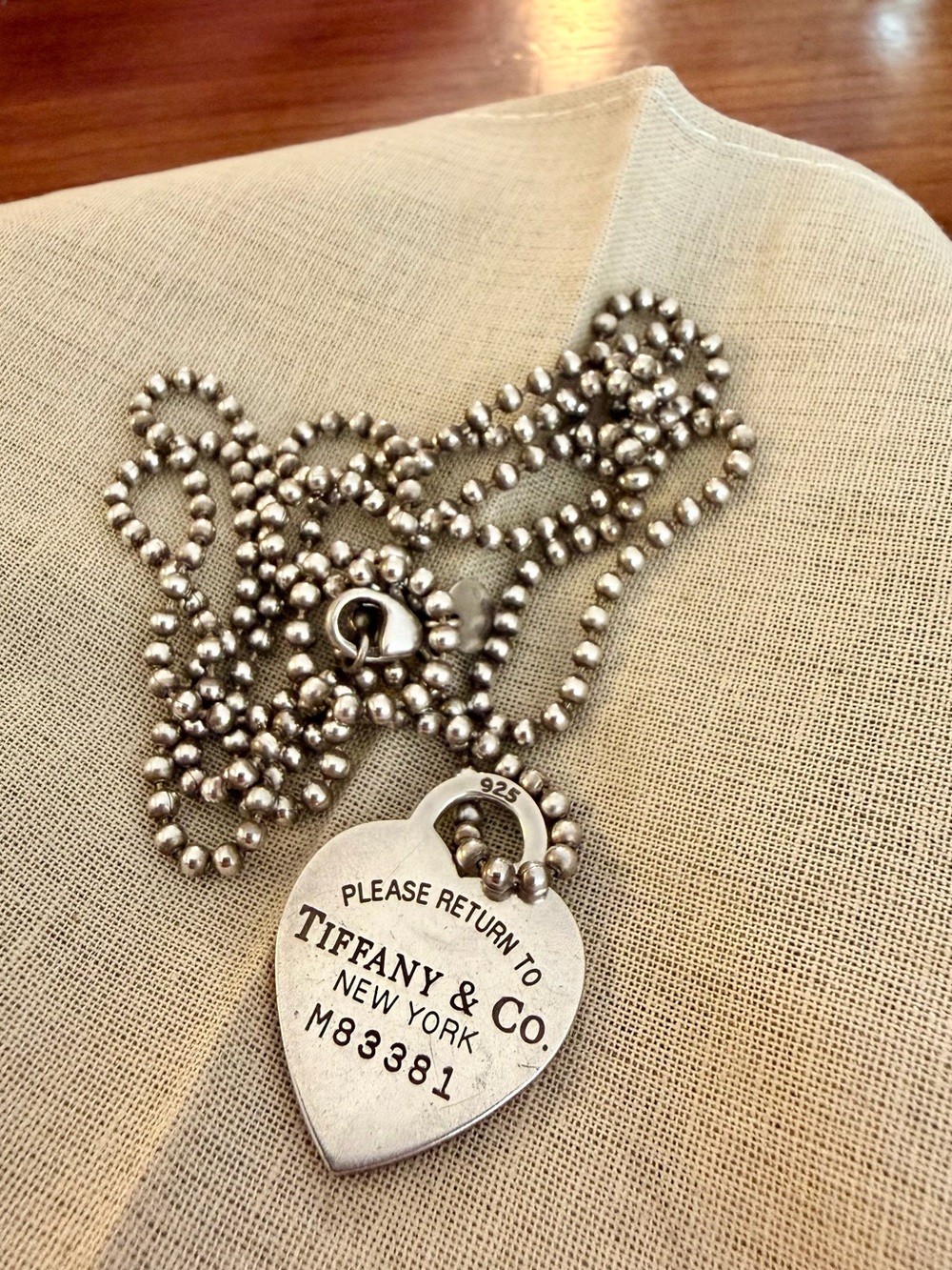 Tiffany & Co Return to Tiffany Heart Tag Vintage Necklace 34”